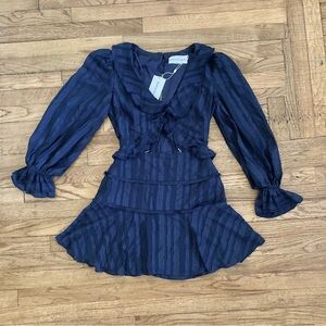 Finders Keepers Midnight Blue Mini Dress